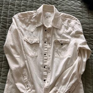 Unworn Tecovas white pearl snap M